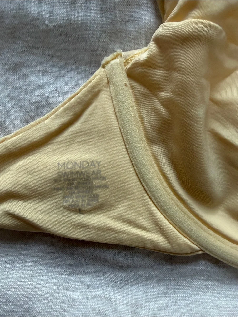 Monday swimwear soft yellow bikini top